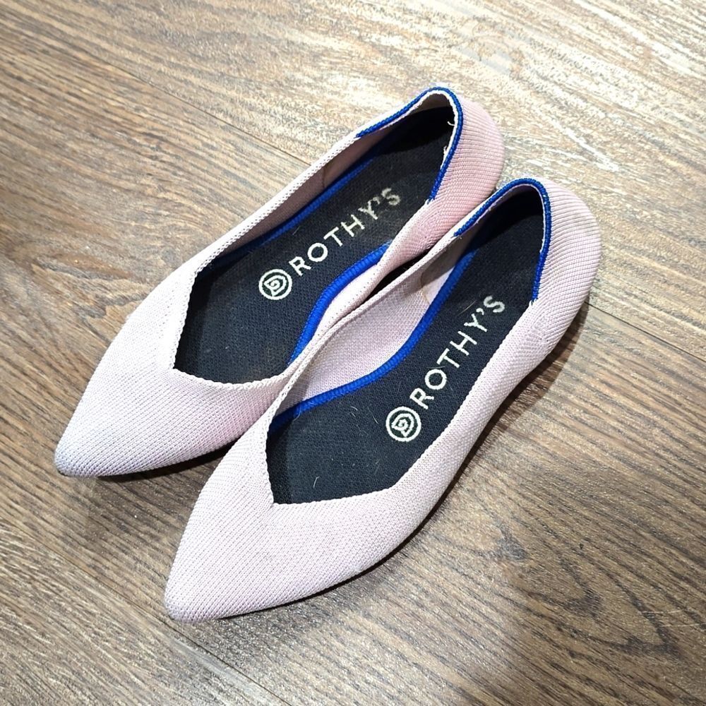 - Rothys light pink Birdseye flatsโsize 7โ